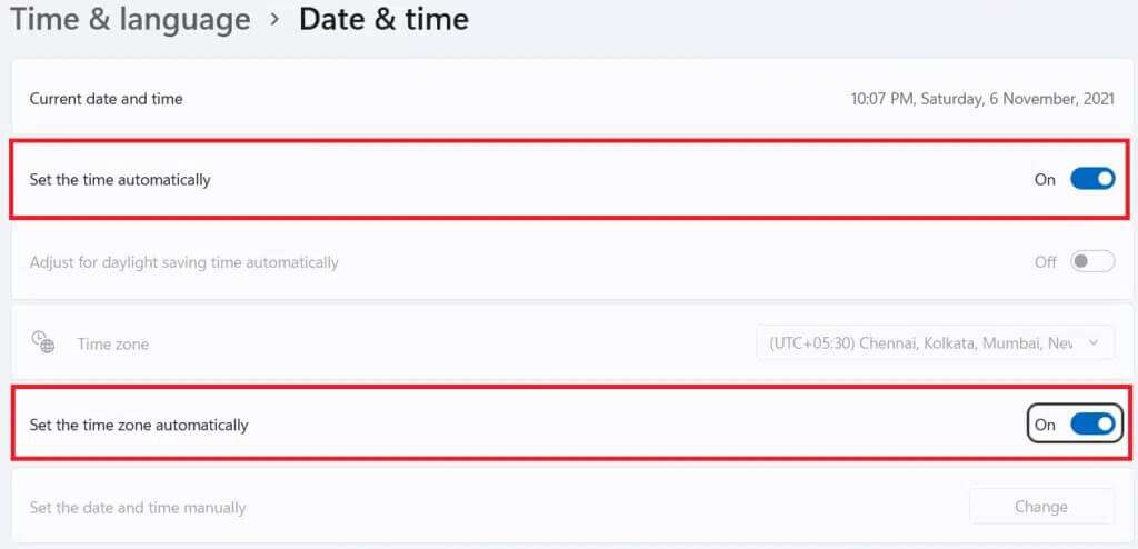 setting-date-and-time-automatically-1024x494-1-1024x494 كيفية إصلاح عدم فتح متجر Microsoft على Windows 11