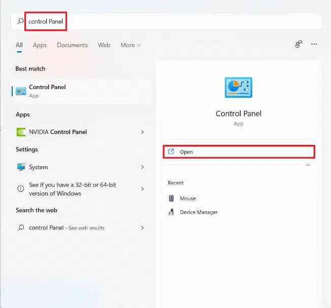 start-menu-search-results-for-control-panel-3-2-652x608 إصلاح خطأ فادح في العمليات الحرجة على Windows 11