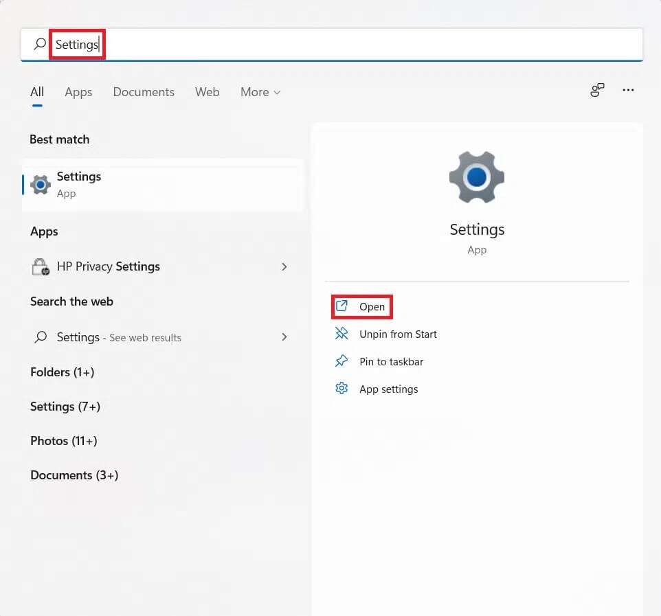 start-menu-search-results-for-settings-3-962x897 إصلاح خطأ فادح في العمليات الحرجة على Windows 11