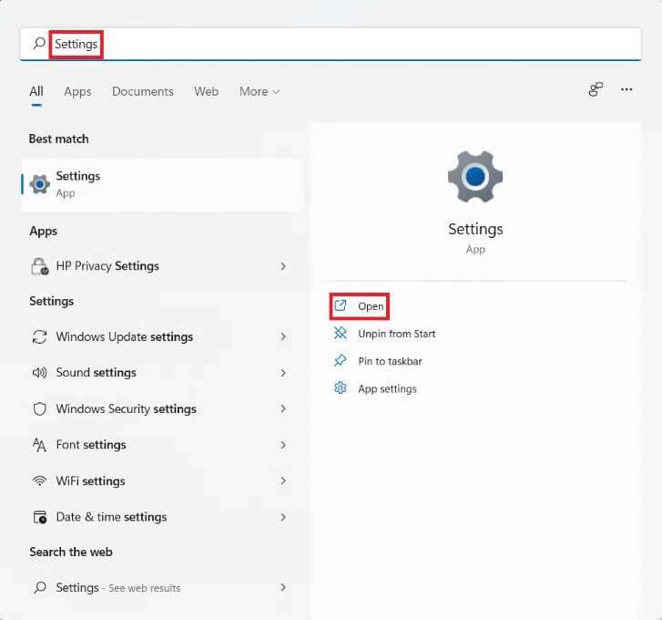 start-menu-search-results-for-settings-8-727x680 كيفية إصلاح عدم عمل كاميرا ويب Windows 11