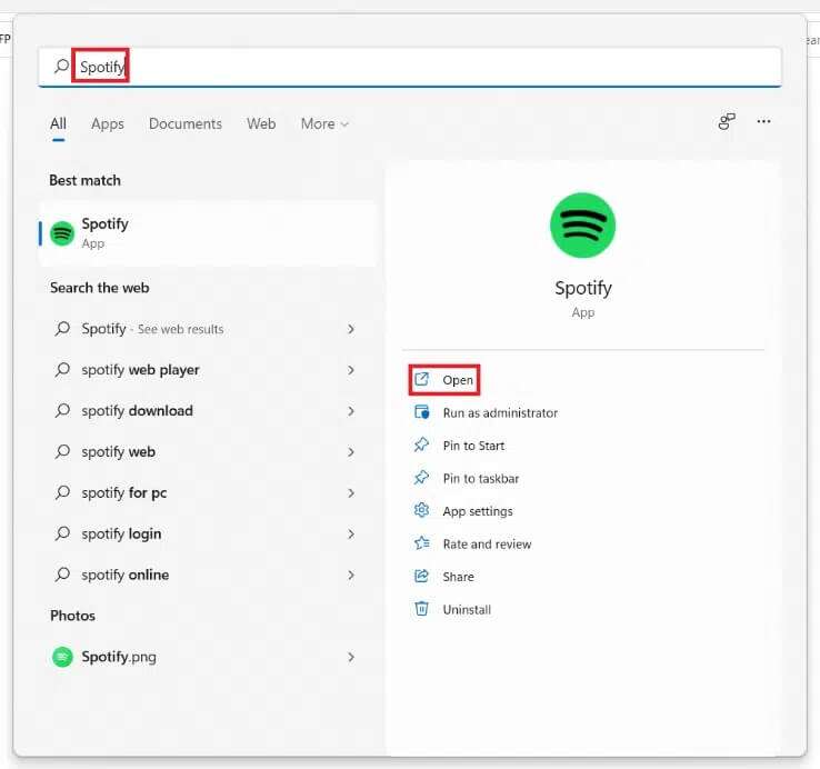 start-menu-search-results-for-spotify-738x692 3 طرق لمنع Spotify من الفتح عند بدء التشغيل في Windows 11