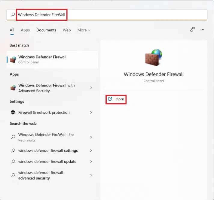 start-menu-search-results-for-windows-defender-fir-1-712x666 إصلاح التطبيقات التي لا يمكن فتحها في Windows 11