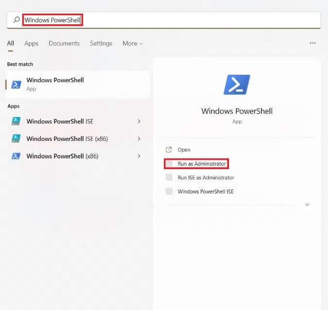 start-menu-search-results-for-windows-powershell-2-2-676x638 كيفية تشغيل مستكشف الملفات كمسؤول في Windows 11