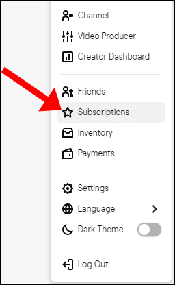 subscriptions-menu كيفية الاشتراك في Twitch Streamer باستخدام Amazon Prime