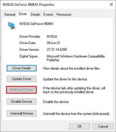 switch-to-the-driver-tab-and-select-roll-back-driv-1-400x455 إصلاح فشل nvlddmkm.sys في Windows 10