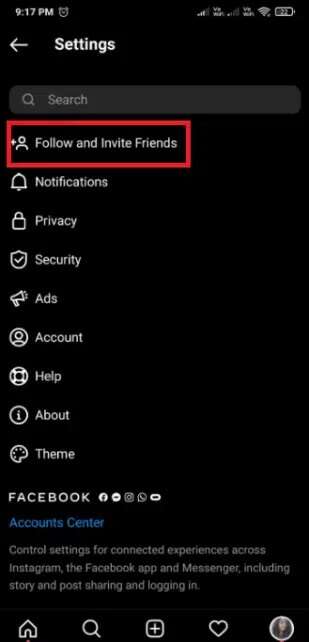 tap-on-follow-and-invite-friends-309x642 كيفية البحث عن شخص ما على Instagram برقم الهاتف