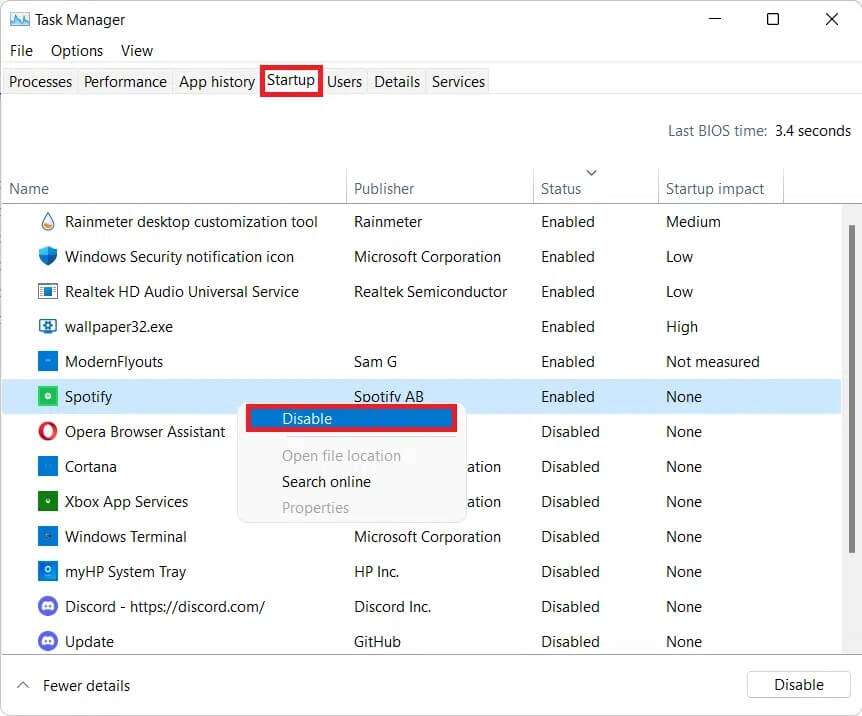 task-manager-862x716 3 طرق لمنع Spotify من الفتح عند بدء التشغيل في Windows 11