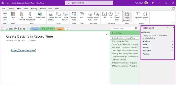templates-in-onenote_935adec67b324b146ff212ec4c69054f-700x337 أهم 8 حيل لاستخدام OneNote لإدارة المشاريع
