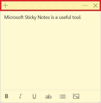 title-bar-of-the-sticky-note--384x392 كيفية استخدام Sticky Notes في Windows 11