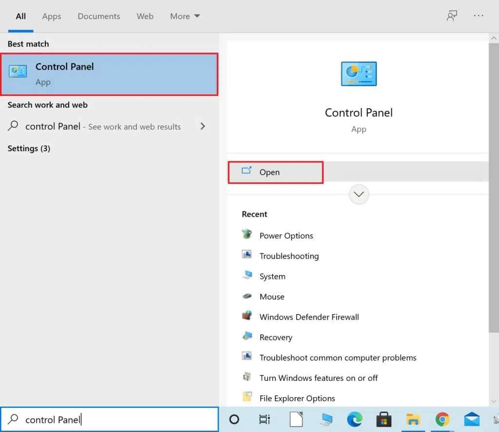 type-control-panel-in-the-windows-search-bar-1024x888-5-1024x888 إصلاح خطأ عدم وجود تكوين IP صالح في Ethernet