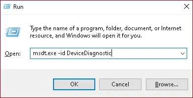 type-msdt-exe-id-devicediagnostic-and-click-ok--393x201 إصلاح عدم ظهور القرص الصلب في Windows 10