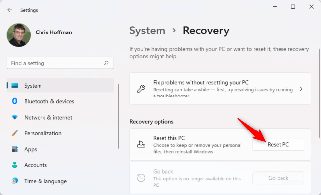 win11-reset كيفية مسح محرك أقراص على نظام التشغيل Windows 10 أو Windows 11