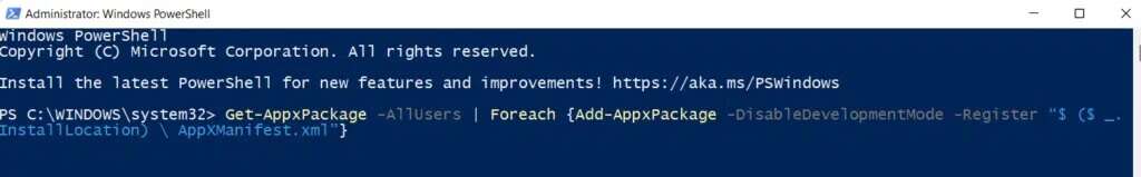 windows-powershell-window-1024x159-1-1024x159 كيفية إصلاح تعطل شريط مهام Windows 11
