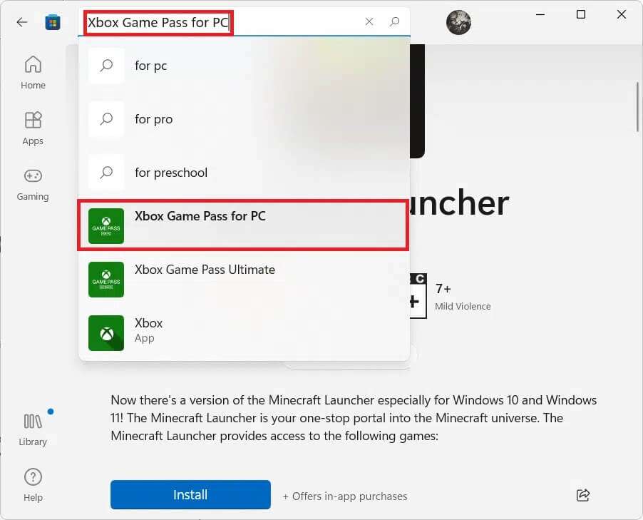 xbox-game-pass-for-pc-search-results-902x729 كيفية تنزيل Minecraft وتثبيته على Windows 11