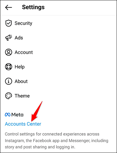 10-instagram-mobile-accounts-center كيفية فك ارتباط Facebook و Instagram