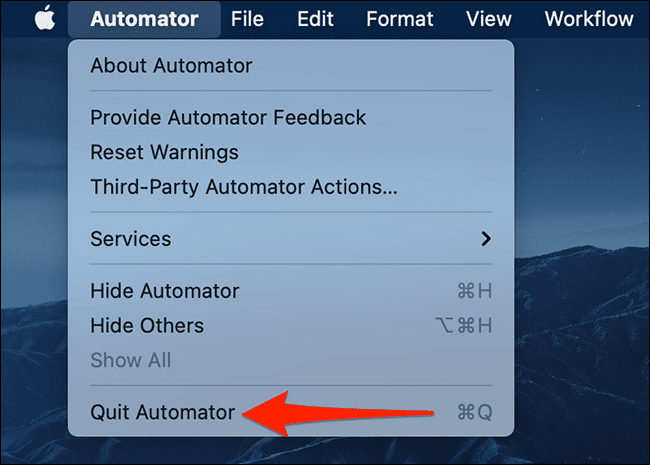 17-quit-automator كيفية تحويل ملفات PDF إلى JPG على نظام Mac