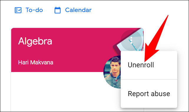 2-google-classroom-desktop-unenroll كيفية مغادرة Google Classroom