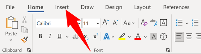 2-word-insert-tab كيفية إدراج فاصل صفحة في Microsoft Word