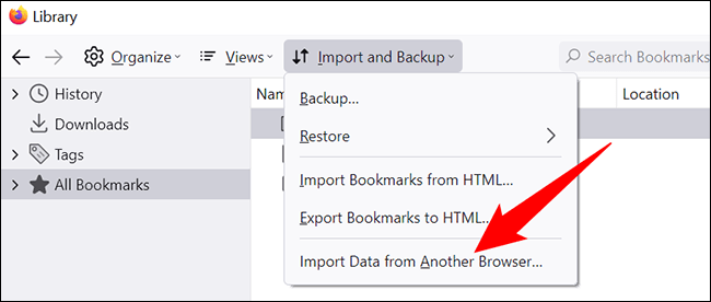 3-firefox-desktop-import-bookmarks كيفية استيراد الإشارات المرجعية إلى Mozilla Firefox