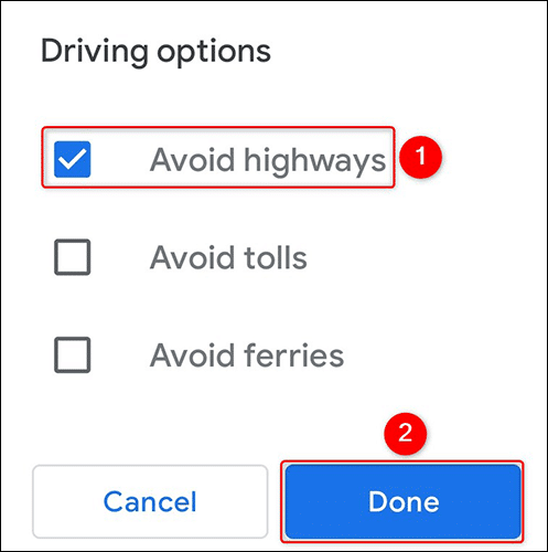 3-google-maps-mobile-avoid-highways كيفية تجنب الطرق السريعة على Google Maps