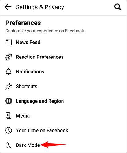 4-facebook-android-dark-mode كيفية جعل Facebook يستخدم الوضع المظلم على Android