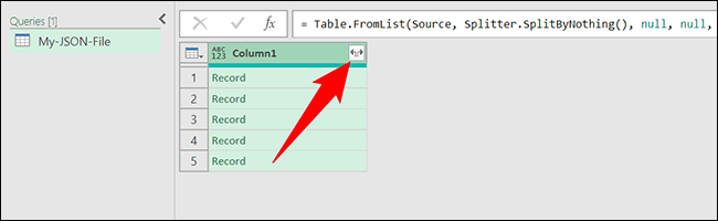 6-json-column-options كيفية تحويل ملف JSON إلى Microsoft Excel