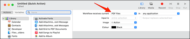 9-workflow-receives كيفية تحويل ملفات PDF إلى JPG على نظام Mac
