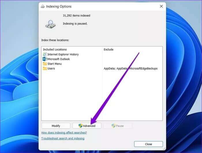 Advanced-Indexing-Options_935adec67b324b146ff212ec4c69054f-700x530 أفضل 7 طرق لإصلاح عدم عمل بحث Outlook على Windows 11