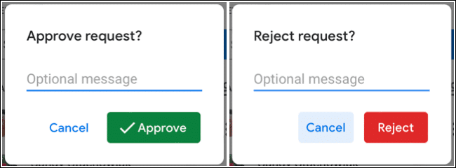 ApproveRejectMessage-GoogleAppApprovals كيفية طلب الموافقات في Google Docs, Sheets, و Slides