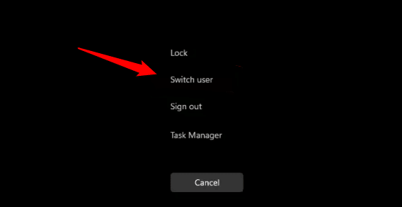 Click-Switch-User.-1 4 طرق للتبديل بين حسابات المستخدمين على Windows 11