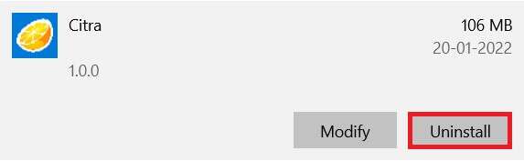 Click-Uninstall-Citra-Emulator-apps-and-features-573x177 كيف تلعب ألعاب 3DS على جهاز الكمبيوتر