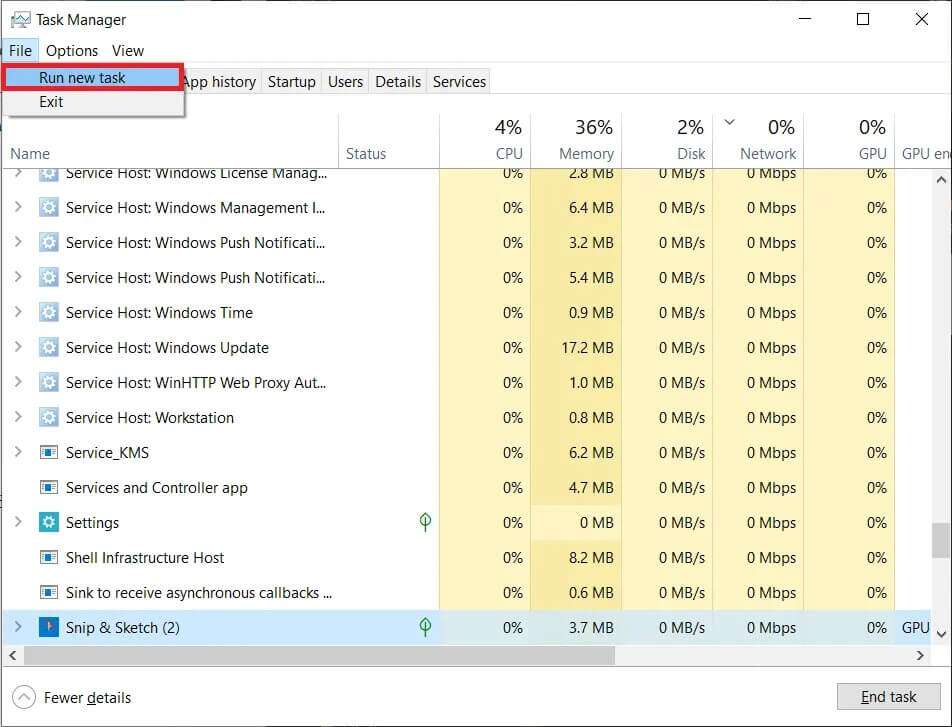 Click-on-File-at-the-top-and-select-Run-New-Task-952x727 كيفية إصلاح الأيقونات على سطح المكتب