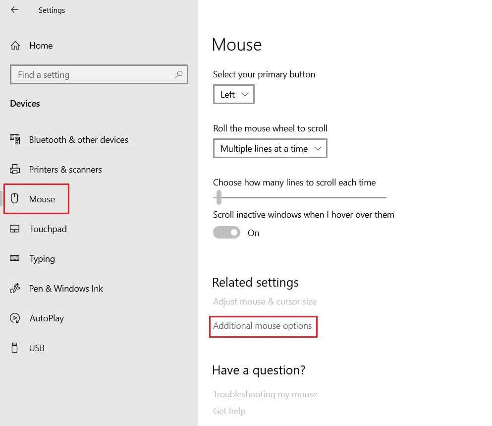 Click-on-Mouse-menu-and-select-Additional-mouse-options-993x859 كيفية تعطيل تسريع الماوس في Windows 10