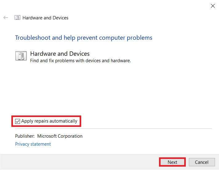 Click-on-the-Advanced-button-in-the-following-window-ensure-Apply-repairs-automatically-is-ticked-and-hit-Next.-712x552 كيفية إصلاح عدم عمل شاشة اللمس في Windows 10