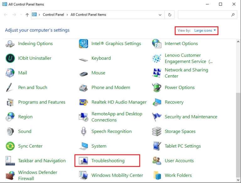 Click-the-Troubleshooting-icon-from-the-given-list-768x584-3-768x584 كيفية إصلاح عدم عمل خدمة الصوت على Windows 10