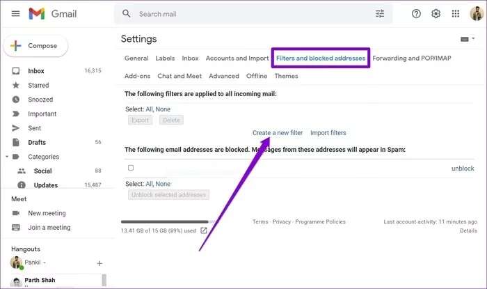 Create-New-Filter-in-Gmail_935adec67b324b146ff212ec4c69054f-700x415 طرق منع رسائل البريد الإلكتروني المعروفة من المرسل من الانتقال إلى مجلد البريد العشوائي في Gmail