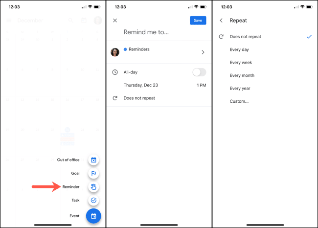CreateReminderMobile-GoogleCalendarTasksReminders كيفية استخدام تقويم Google للمهام والتذكيرات