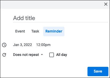 CreateReminderWeb-GoogleCalendarTasksReminders كيفية استخدام تقويم Google للمهام والتذكيرات
