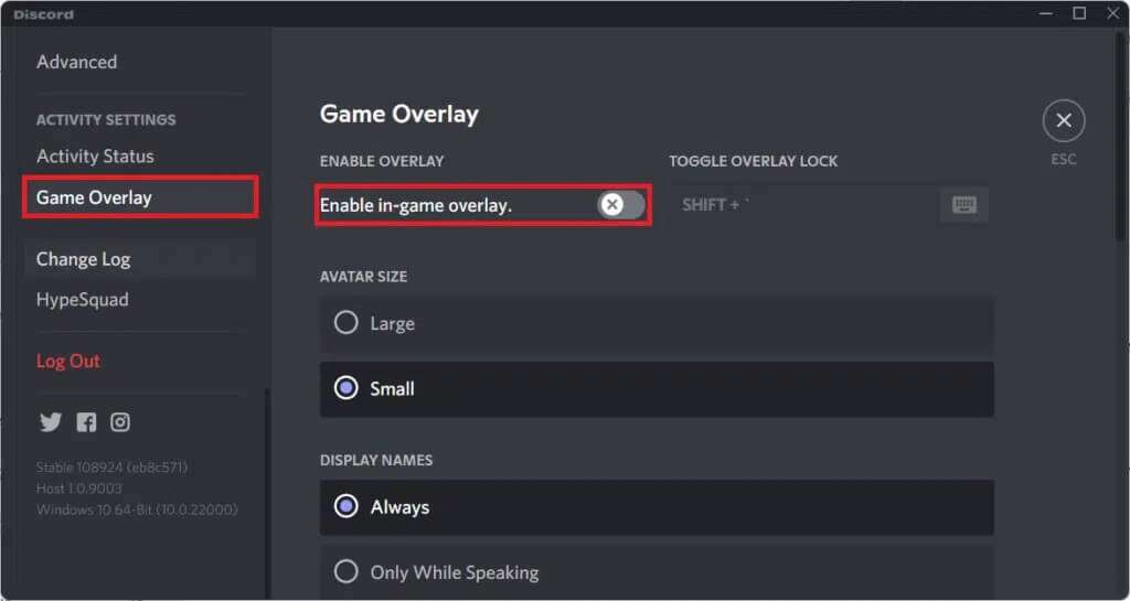 In-the-Advanced-Settings-go-to-Game-Overlay-settings-and-switch-Off-toggle-for-Enable-in-game-overlay-in-Discord-Windows-11-1024x545-1-1024x545 إصلاح عدم تحميل تخصيص Halo Infinite في Windows 11