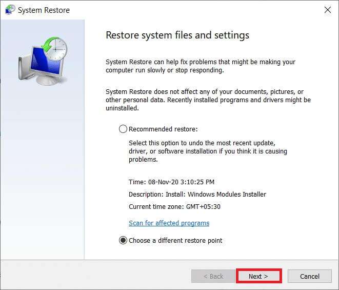 In-the-System-Restore-window-click-on-the-Next-661x565 ما هي معلومات تثبيت InstallShield؟