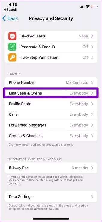 Last-Seen-Online-Settings-on-Telegram-for-iPhone_7c4a12eb7455b3a1ce1ef1cadcf29289-340x735 إخفاء آخر ظهور لك على Telegram