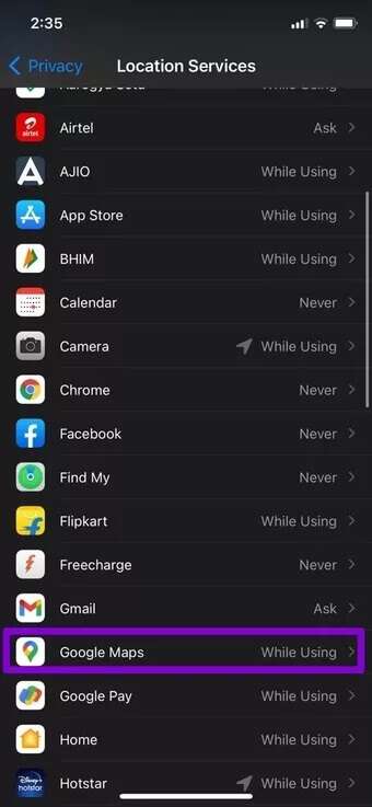 Location-Settings-for-Google-Maps_7c4a12eb7455b3a1ce1ef1cadcf29289-340x737 إصلاح عدم عمل خرائط Google على iPhone