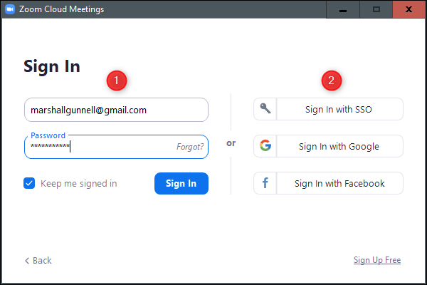 Login-methods كيفية الانضمام إلى اجتماع Zoom