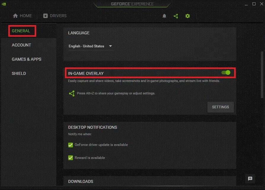 NVIDIA-Ge-Force-General-Tab-In-game-overlay-894x642 أفضل 5 عدادات FPS لنظام التشغيل Windows 10