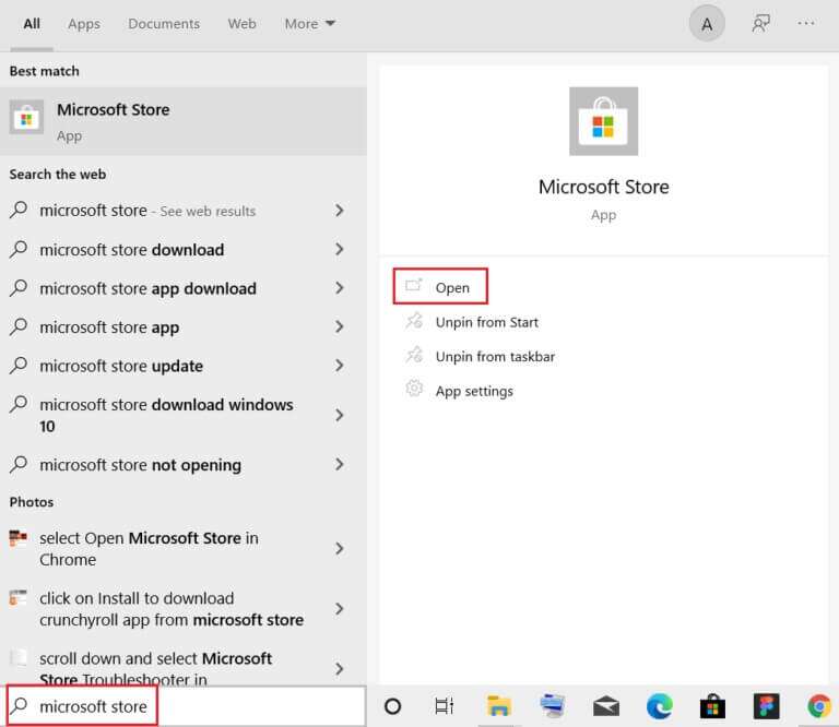 Open-Microsoft-Store-from-the-Windows-search-bar-768x666-1-768x666 إصلاح استخدام WSAPPX للقرص العالي في Windows 10