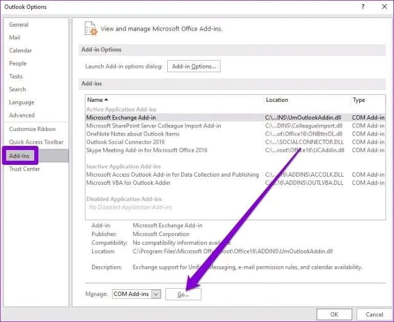 Outlook-Add-In_4d470f76dc99e18ad75087b1b8410ea9-770x629 أفضل 7 طرق لإصلاح استمرار Outlook في طلب كلمة المرور على Windows 10 و Windows 11
