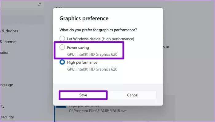 Power-Saving-Graphics-Plan_935adec67b324b146ff212ec4c69054f-700x399 أفضل 8 طرق لإصلاح مشكلة استنزاف البطارية على Windows 11