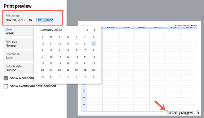 PrintRangePages-GoogleCalendarPrint كيفية طباعة Google Calendar