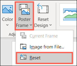 Reset-PowerPointVideoImage كيفية تعيين صورة المعاينة للفيديو في Microsoft PowerPoint