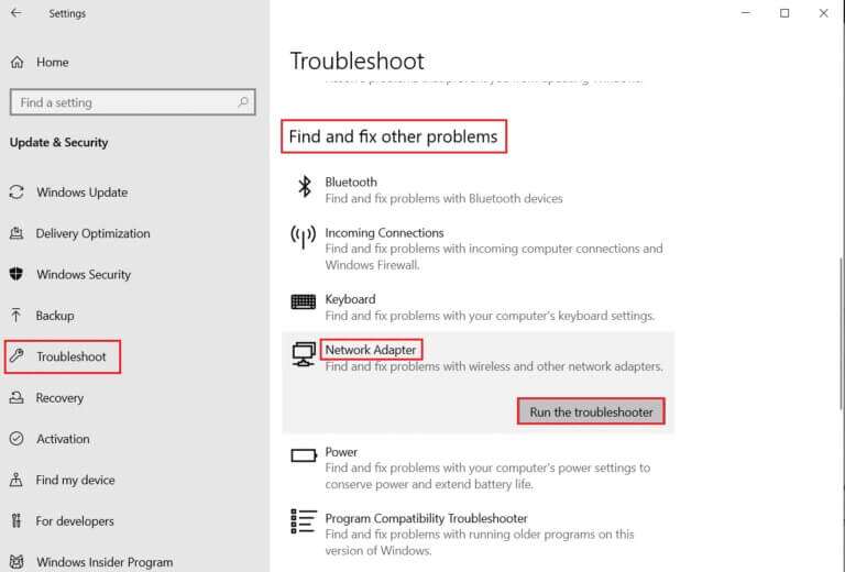 Run-the-troubleshooter-for-Network-adapters-in-Find-and-fix-other-problems-section-on-Troubleshoot-settings-768x520-1-768x520 كيفية إصلاح خطأ Roblox 279